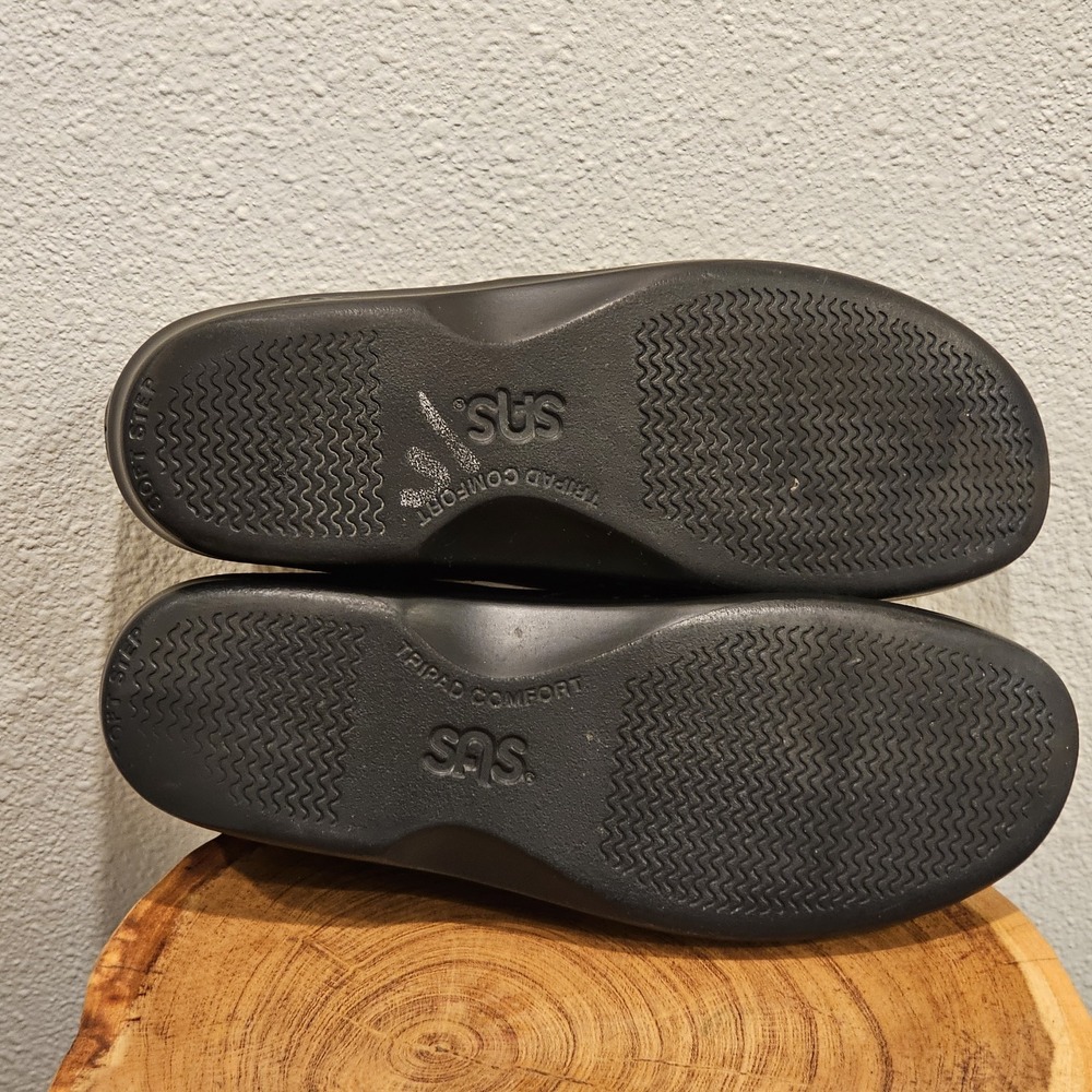 SAS ViVa Comfort Shoes Loafers Slip On Walking Flats Black Leather Womens Sz 8 N - Picture 11 of 12